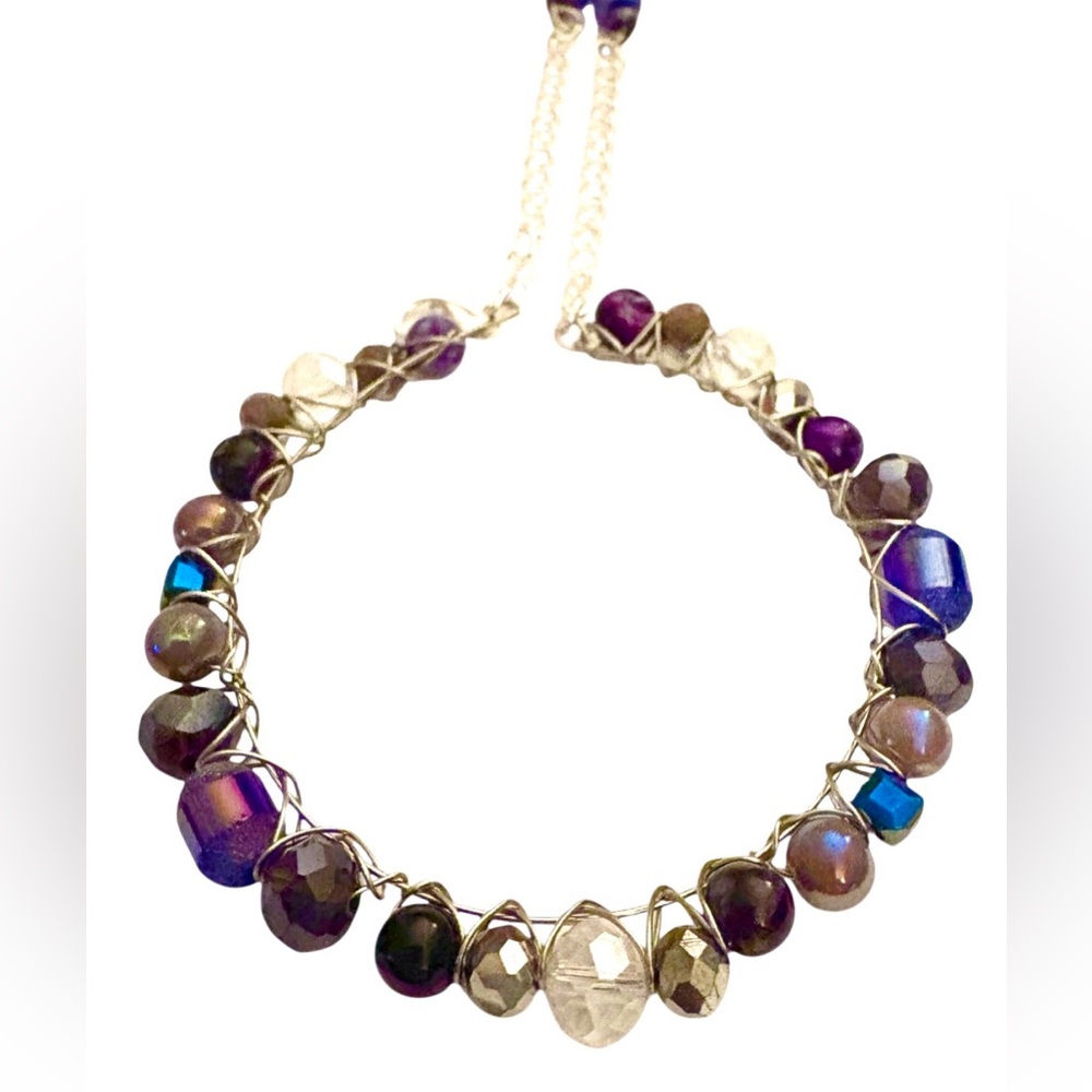 Hand Wired Bracelets with Crystals and Czech Glass with Adjustable Sizing